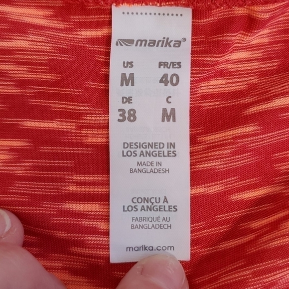 Marika Tangerine Orange Yoga Workout Tank Top - Picture 6 of 6